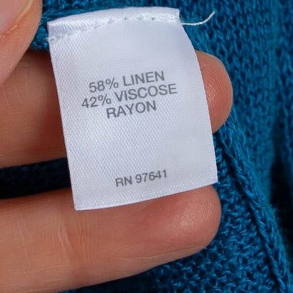 J. Jill Womens Linen Blend Open Front Long Cardigan in Oceanside Size S Summer - Picture 6 of 10